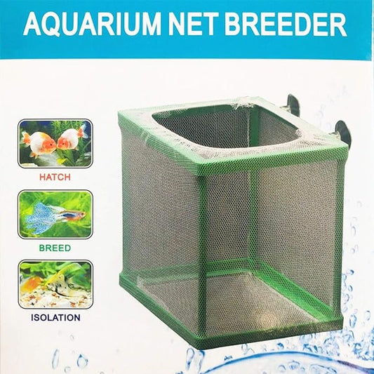 Fish Hatchery Breeder Box Aquarium Separation Net Nylon Incubator Mesh Fish Breeding Tanks Isolation Box Green Square