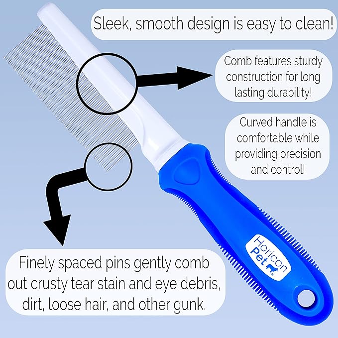 45 Pin Face & Finishing Comb With Stainless Steel Metal Teeth - Dogs, Cats & Small Animals for Removing Matted Fur, Knots & Tangles