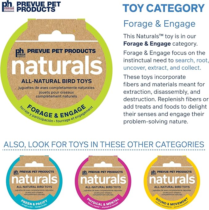 Pervue Pet Products Naturals Forage & Engage Duchess Bird Toy 62555