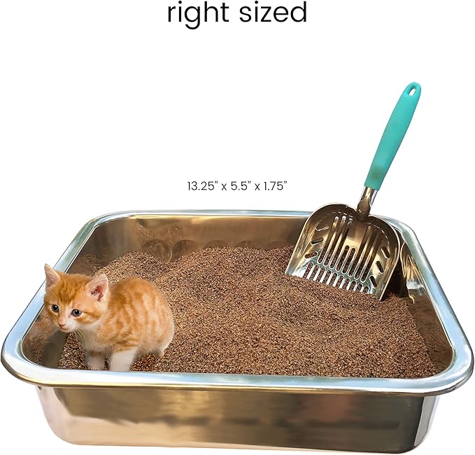 DuraScoop® Premium Multicat Cat Litter Scoop | Solid Metal | Litter Box Tray Pan Sifter