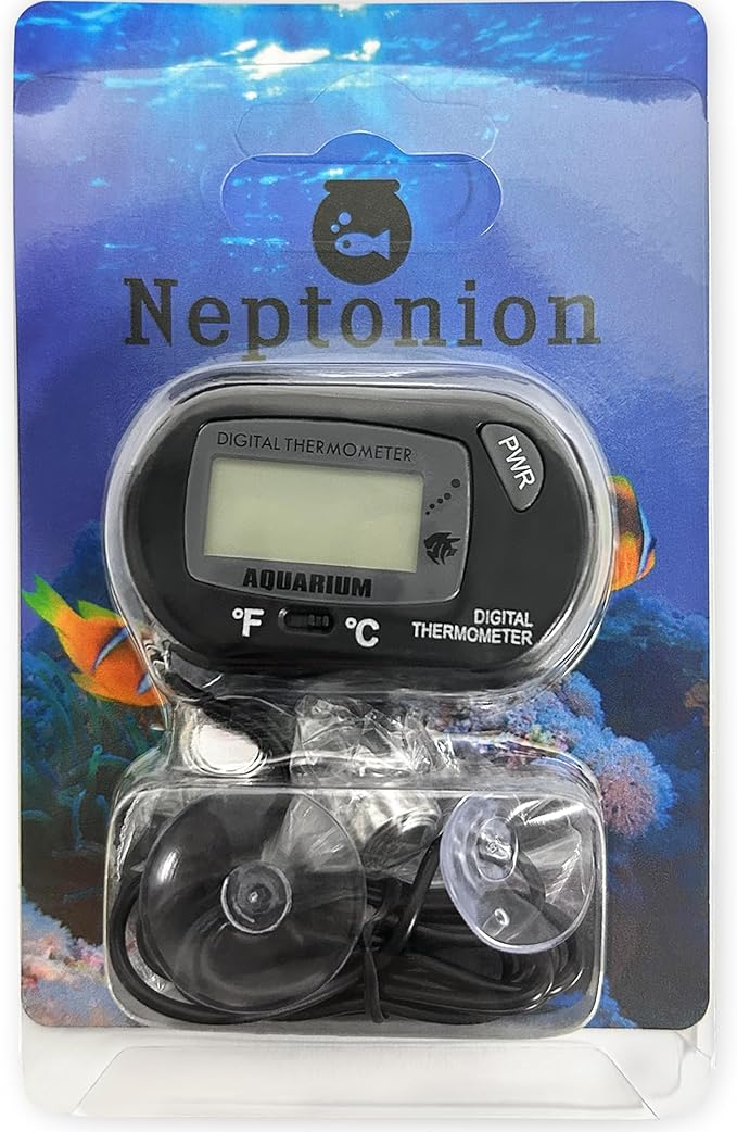 Aquarium Thermometer LCD Digital Aquarium Thermometer with Suction Cup Fish Tank Water Terrarium Temperature for Fish and Reptiles Like Lizard and Turtle