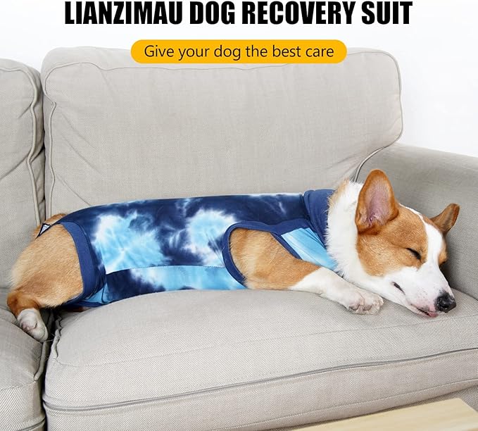 Lianzimau Dog Recovery Suit,Spay Suit for Female dog,E-Collar Cone Alternative After Surgery Anti-Licking,Neuter Suit for Male Dogs,Dog Surgical Suit for Abdominal Wounds Dog Onesie Body Suits