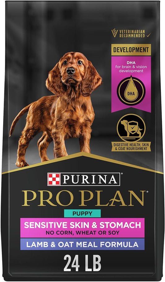 Purina Pro Plan Sensitive Skin and Stomach Puppy Food Lamb and Oat Meal Formula - 24 lb. Bag