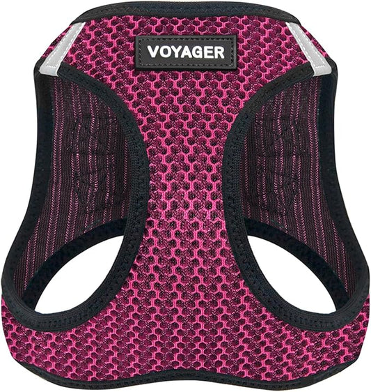 Voyager Step-in Air Dog Harness - All Weather Mesh Step in Vest Harness for Small and Medium Dogs and Cats by Best Pet Supplies - Harness (Fuchsia 2-Tone), XL (Chest: 20.5-23")