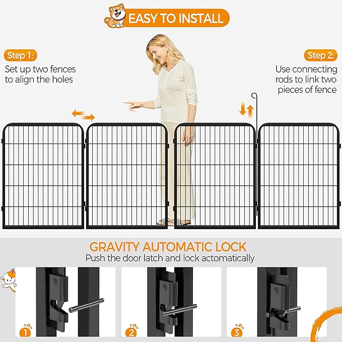 Yaheetech Dog Playpen Outdoor, Indoor Pen for Large/Medium/Small Dogs Animals Portable Playpen for RV Camping Garden Yard 32" Height 16 Panels