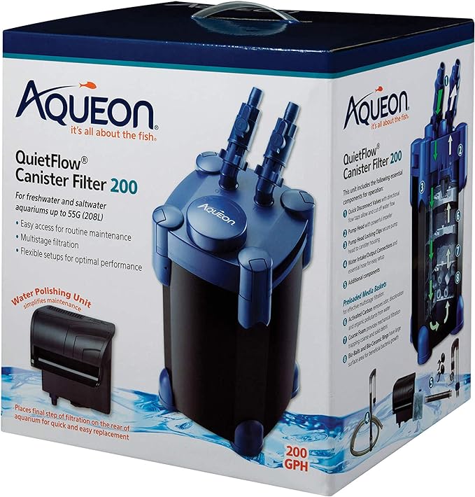 Aqueon QuietFlow Canister Aquarium Filter up to 55 Gallons