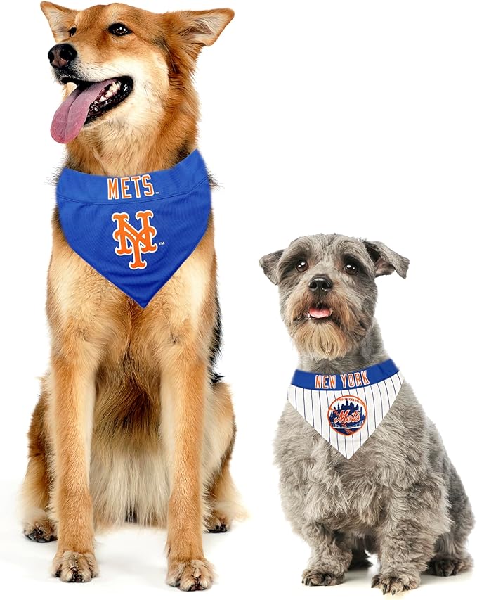 Pets First MET-3217-L-XL MLB Dog Bandana - New York Mets Reversible Pet Bandana, Large/X-Large, MLB Team Color