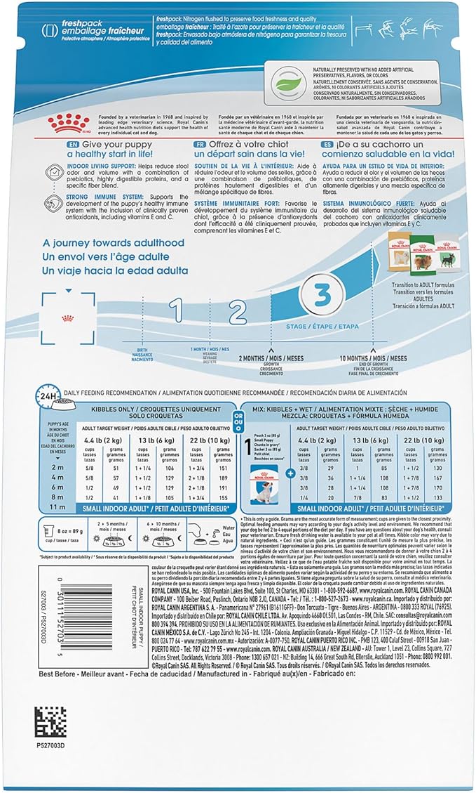 Royal Canin Size Health Nutrition Small Indoor Puppy Dry Dog Food, 2.5 lb bag