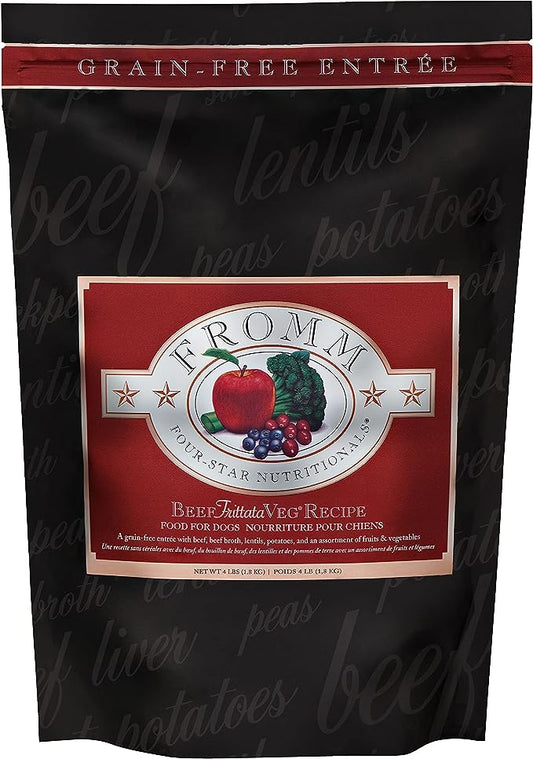 Fromm Four-Star Nutritionals Beef Frittata Veg Dog Food - Premium Dry Dog Food - Beef Recipe - 4 lb