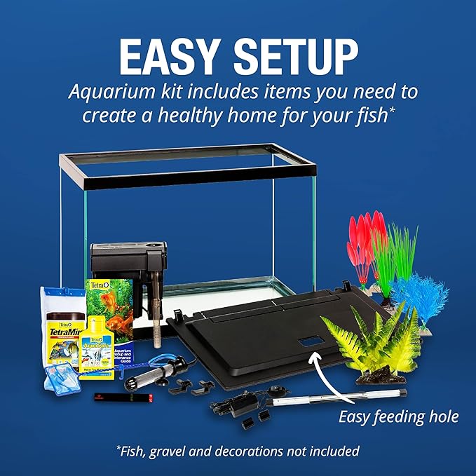 Tetra Aquarium, 20 Gallon, Complete Tropical Fish Tank Kit With LED Lighting And Decor For Freshwater Fish