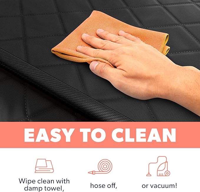 Active Pets Dog Car Seat Cover for Back Seat. Car Seat Protector Dog Hammock for Car - Waterproof Pet Back Seat Cover for Trucks, Sedans & SUVs - Use with Chom Chom Roller Pet Hair Remover. Black XL