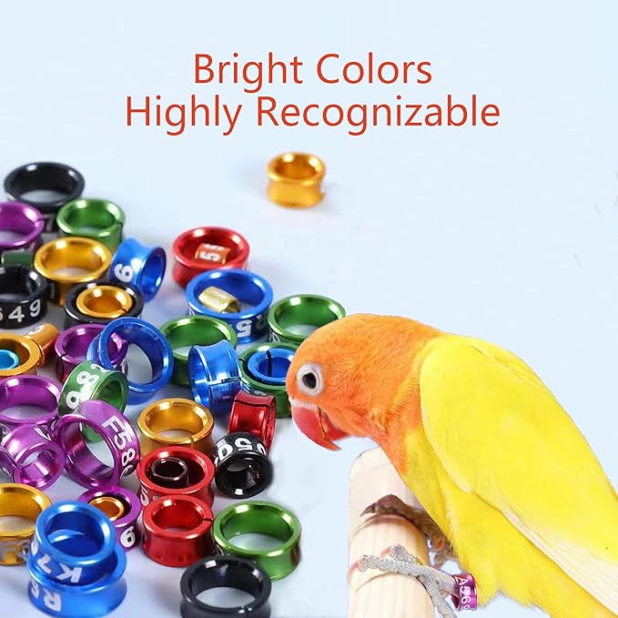 80 Pcs Open Bird Ring Leg Bands,Ultra Lightweight Aluminum Bird Recognition Foot Rings for Parrots,Hibiscus Birds,Peonies,Pigeons,Quails,Rutin Chickens etc (ID:4.7MM)
