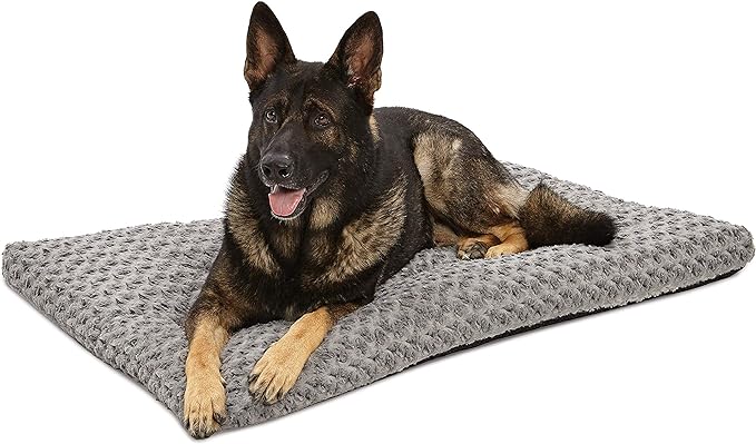 MidWest Homes for Pets Deluxe Dog Beds | Super Plush Dog & Cat Beds Ideal for Dog Crates | Machine Wash & Dryer Friendly, 1-Year Warranty,Gray, 48-Inch