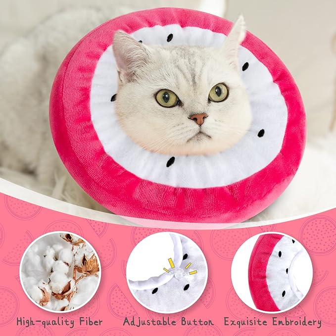 ANWA Adjustable Cat Cone Collar Soft, Cute Cat Recovery Collar, Cat Cones After Surgery for Kittens