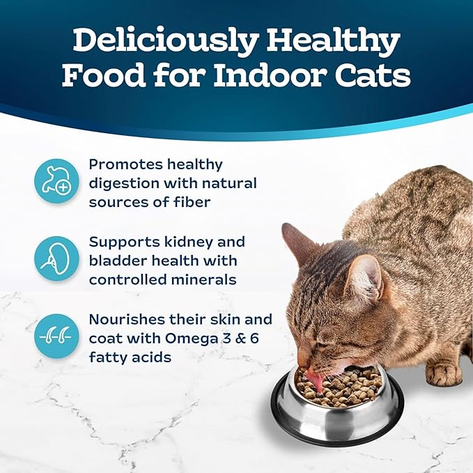 Blue Buffalo Tastefuls Adult Dry Cat Food Indoor Cat Formula, Made in the USA with Natural Ingredients, Salmon Recipe, 7-lb. Bag