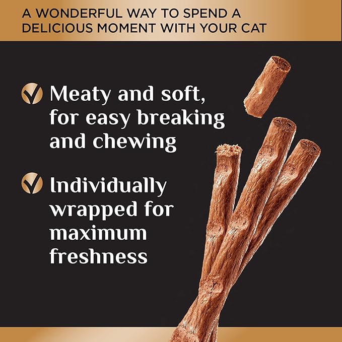 SHEBA Meaty Tender Sticks Cat Treats Tuna Flavor, 0.14 oz, 5 Count (Pack of 10)