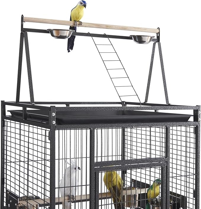 Panana Large Bird Cages Parrot Cage Wide Flight Metal Animal Cage for Budgie Parakeet Conure with Rolling Stand Wheels (69 inch Height)