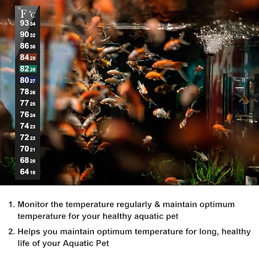 Aquarium Thermometer Sticker Fish Tank Temperature Sticker Brewing Thermometer Strip Adhesive Thermometer Sticker for Fish Tank, Storage Tank, Wine Jar by AikTryee