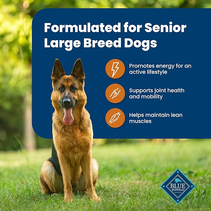 Blue Buffalo Life Protection Formula Large Breed Senior Dry Dog Food, Promotes Joint Health and Immunity, Made with Natural Ingredients, Chicken & Brown Rice Recipe, 34-lb. Bag