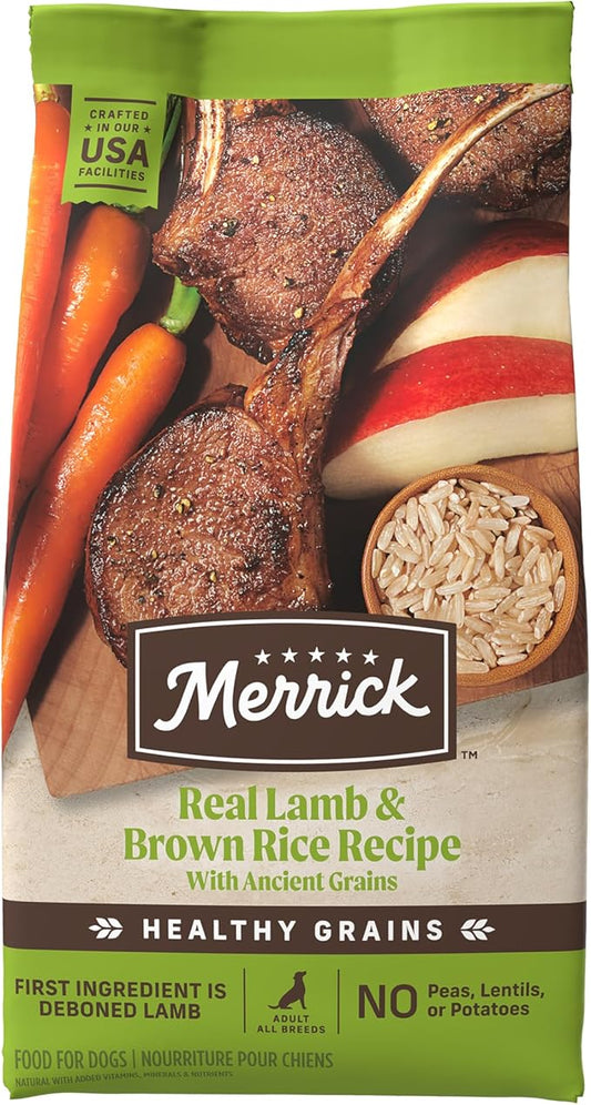 Merrick Classic Healthy Grains Dry Dog Food Real Lamb + Brown Rice Recipe with Ancient Grains - 4 lb. Bag