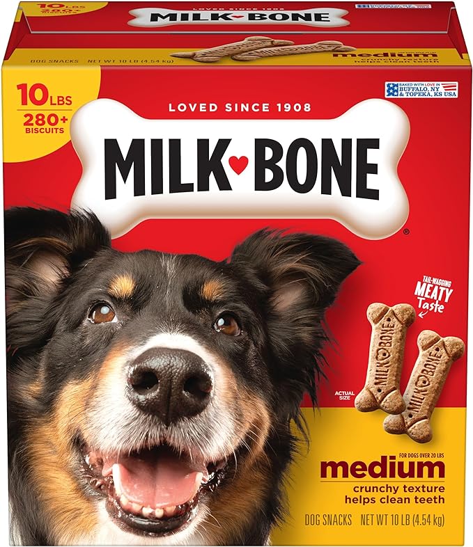 Milk-Bone Original Dog Treats for Medium Dogs, 10 Pound, Crunchy Biscuit Helps Clean Teeth