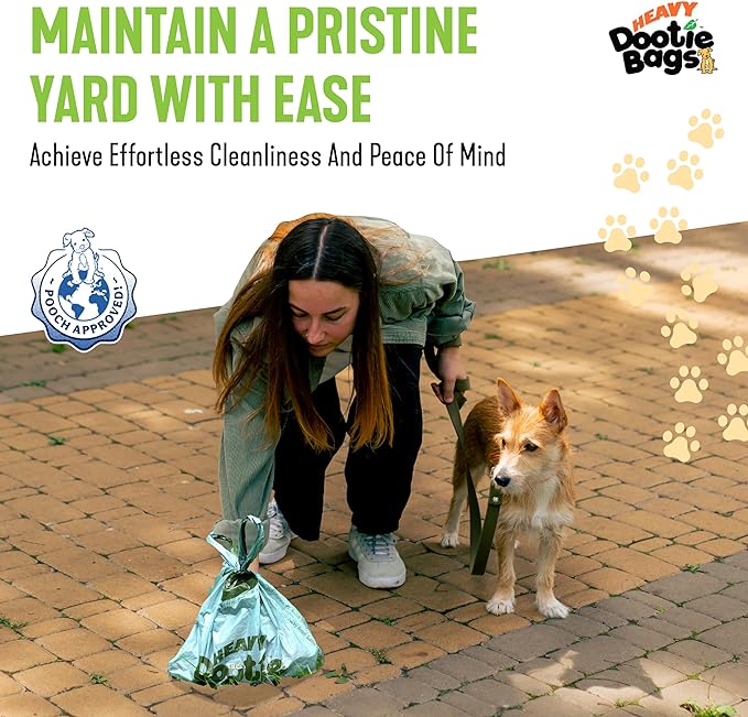 HEAVY Dootie Bags with EZ Tie Handles. Clean and Convenient for Pet Dog Poop, Cat Litter. Multi-Use. Great for Swivel Bin and Gogo Stik Scoopers. Made with Cornstarch. Strong, Leakproof and Very Large