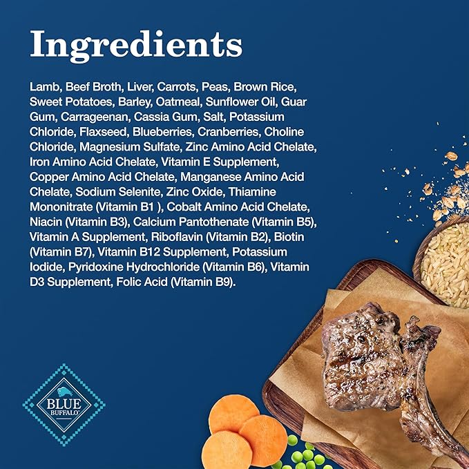 Blue Buffalo Homestyle Recipe Natural Adult Wet Dog Food, Lamb 12.5 oz cans (Pack of 12)