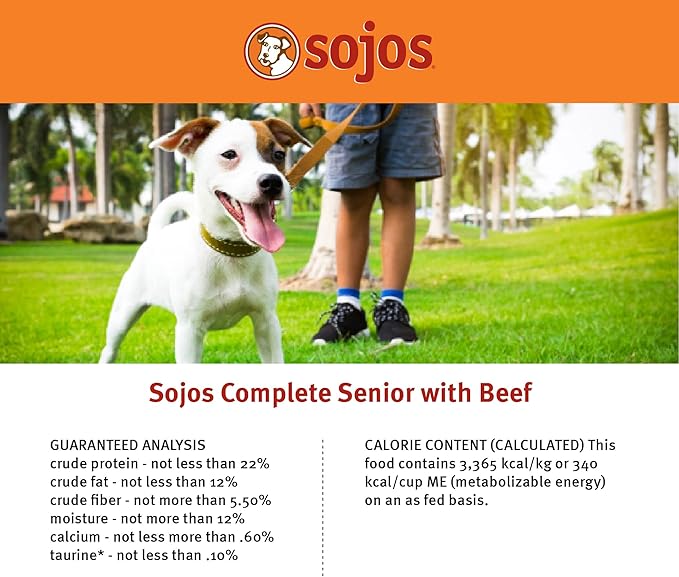 Sojos Complete Beef Recipe Adult Grain-Free Freeze-Dried Raw Dog Food, 1.75 Pound Bag