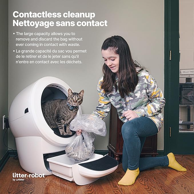 Litter-Robot Waste Drawer Liners by Whisker, 200 Pack - Litter Box Liners, Custom Fit for Litter-Robot, 9-11 Gallons of Capacity, Quick to Install and Easy to Empty