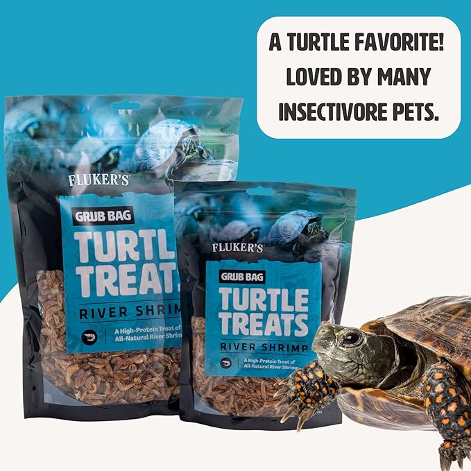 Fluker's Grub Bag Turtle Treats, High Protein Freeze Dried River Shrimp, For Aquatic Turtles, Amphibians, and Reptiles, 12 oz