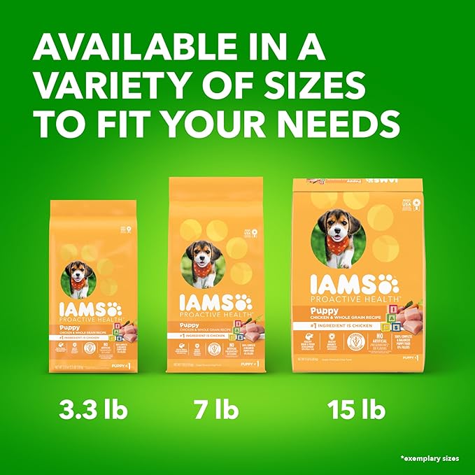 IAMS Smart Puppy Dry Dog Food with Real Chicken, 15 lb. Bag