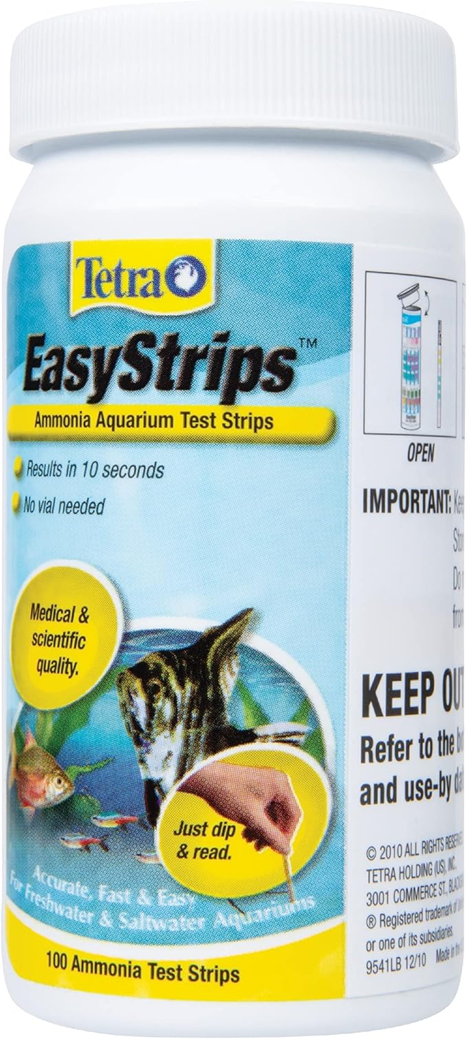 Tetra EasyStrips 100 Count, Ammonia Test Strips For aquariums, Water Testing, Model Number: 19541