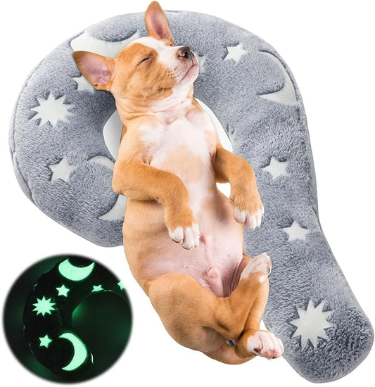 Glow-in-The-Dark Dog Pillow,Question Mark Dog Calming Pillow for Anxiety Relief,Machine Washable Dog & Cat Pillow Training Toy for Joint Relief, Better Sleep