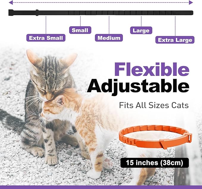 4 Pack Calming Collar for Cats, Cat Collars Efficient Relieve Reduce Anxiety Stress，Make Comfortable Relaxed，Pheromones Collar, Cat Calming Collar Kitten Supplies, Lasting 60 Days, Orange