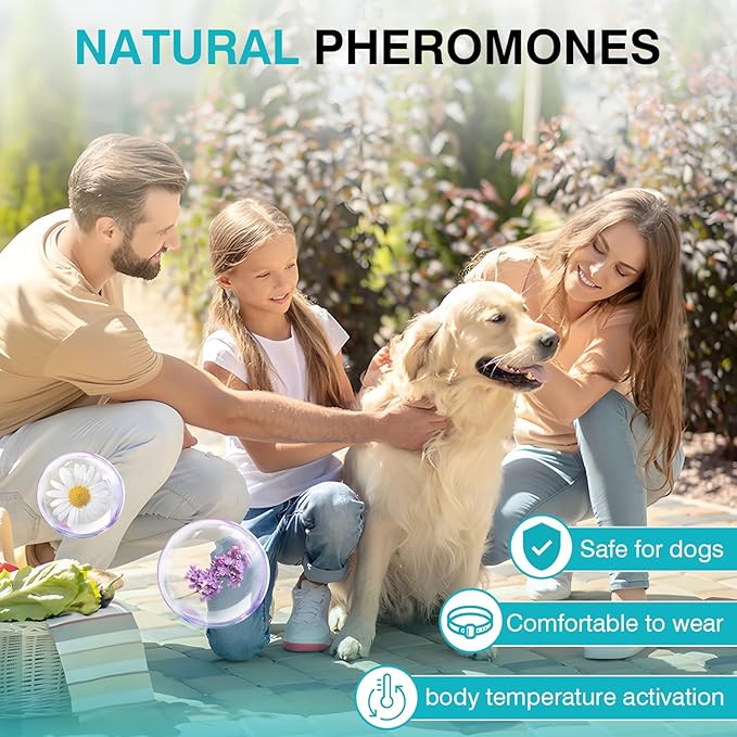 Calming Collar for Dogs 4 Packs Dog Pheromone Collars Relief Anxiety Stress Separation and Bad Behavior Pheromones Calm Lasts 60 Days 25 Inches Size Adjustable Waterproof Fit Small Large Medium Breed