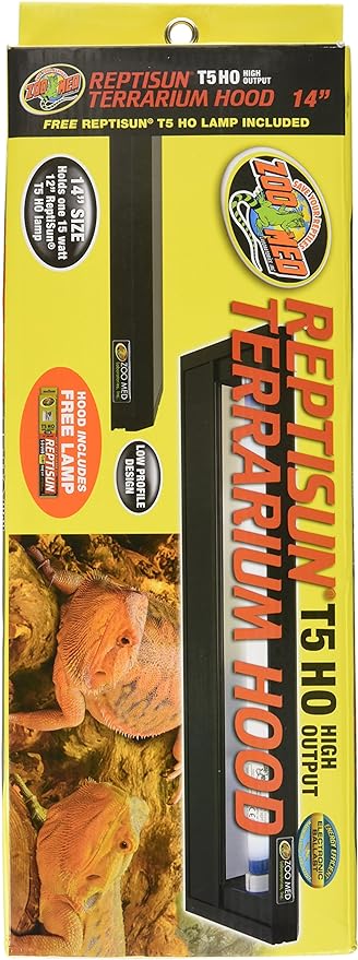 Zoo Med Reptisun T5-Ho Terrarium Hood - 14", Black