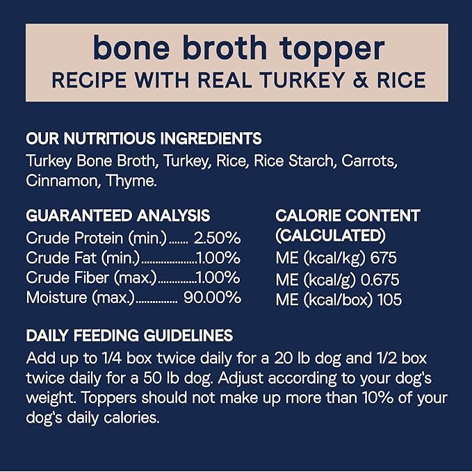 CANIDAE Pure Bone Broth Topper with Real Turkey & Rice Wet Dog Food, 5.5 oz. (Case of 12)