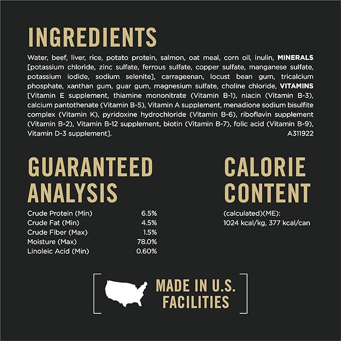 Purina Pro Plan Sensitive Skin and Stomach Wet Dog Food Pate Sensitive Skin and Stomach Beef and Oat Meal Entree - (Pack of 12) 13 oz. Cans