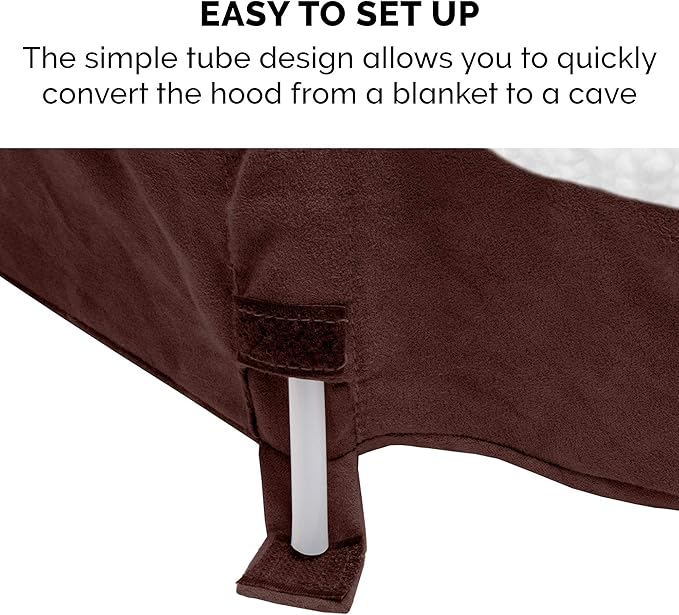 Furhaven 35" Round Cooling Gel Dog Bed for Large/Medium Dogs w/ Removable Washable Cover, For Dogs Up to 50 lbs - Sherpa & Suede Snuggery - Espresso, 35-inch