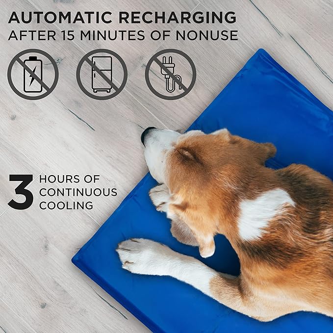 Arf Pets Dog Cooling Mat 27” x 43” Pad for Kennels, Crates and Beds, Non-Toxic, Durable Solid Self Cooling Gel Material. No Refrigeration or Electricity Needed