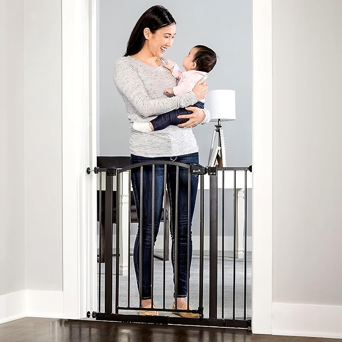Regalo Easy Step Extra Tall Walk Thru Baby Gate, Bonus Kit, includes 4-Inch & Easy Step Arched Décor Walk Thru Baby Gate, includes 4-Inch Extension Kit, 4 Pack Pressure Mount Kit and 4 Pack