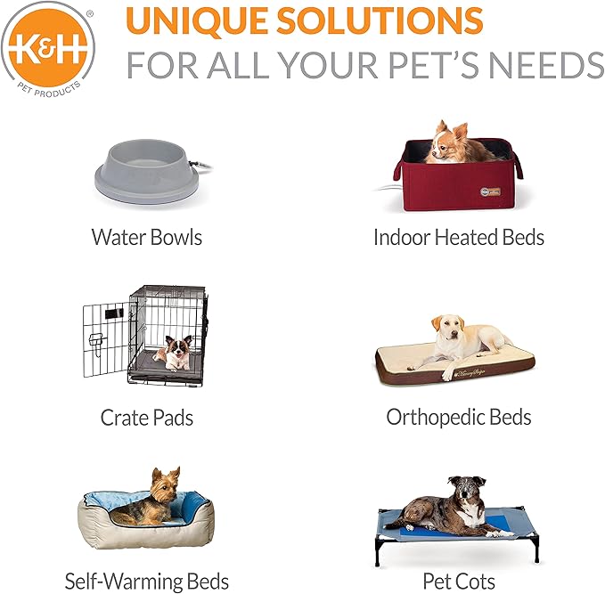 K&H Pet Products Ultra Plush Deluxe Bolster Dog Crate Pad, Plush Dog Crate Bed, Portable Dog Crate Mat & Dog Kennel Indoor Mat, Dog Bed for Crate (Crate Not Included) - Fleece 20 X 25 Inches