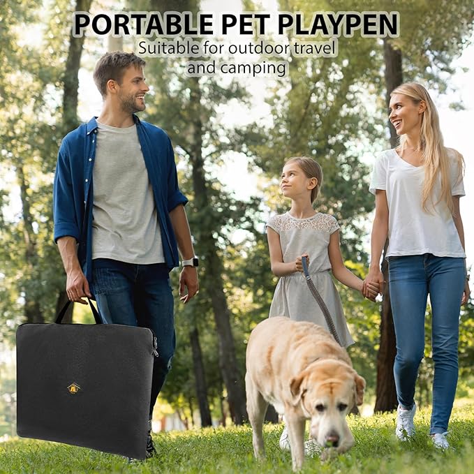 Pet Dog Playpen, 36" Medium Puppy Play Pen Tent Crates Cage for Indoor/Outdoor, Portable Playpen for Dog Cat, Foldable Pop Up Kennel Playpen with Waterproof Bottom, Shade Top Cover. Pink