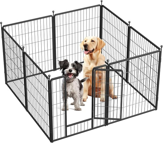 Simple Deluxe Dog Playpen Outdoor, Portable Dog Playpen for Travel, Camping, 32" Height 8 Panels Heavy Duty Dog Pen for Small/Medium Dogs, Black