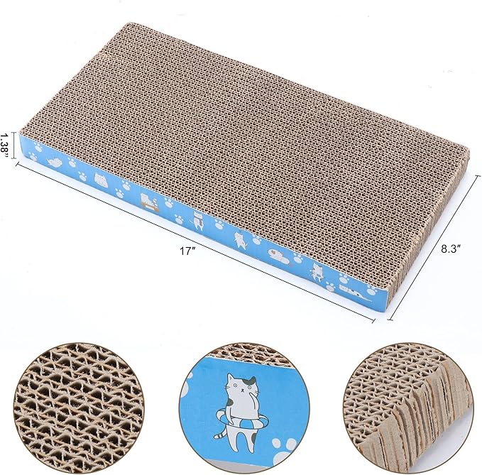 5 Packs in 1 Cat Scratch Pad, Cat Scratcher Cardboard,Reversible,Durable Recyclable Cardboard, Premium Scratch, Suitable for Cats to Rest, Grind Claws and Play (1.4" H(5 Packs))