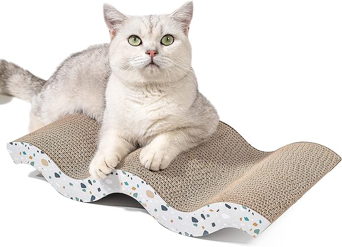 Conlun Cat Scratcher Cardboard Cat Scratch Pad with Premium Scratch Textures Design Durable Cat Scratching Pad Reversible Mountain 17L x 9W x 2.6H