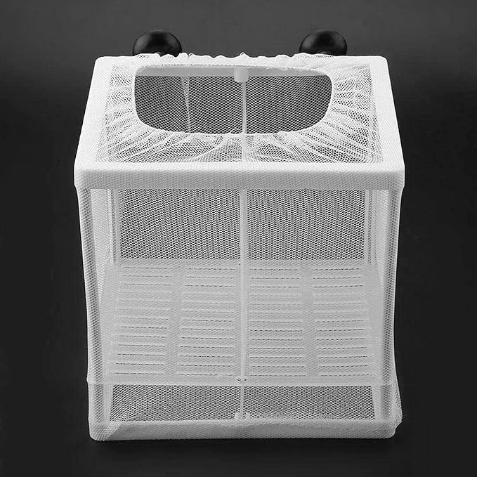 Aquarium Fish Breeder Box, Hatching Box, Juvenile Fish Spawning Incubator, Water Isolation Net Hatcher, Nylon Mesh Fish Fry Hatchery Breeder Box Separation Net（White 3 Rooms S）