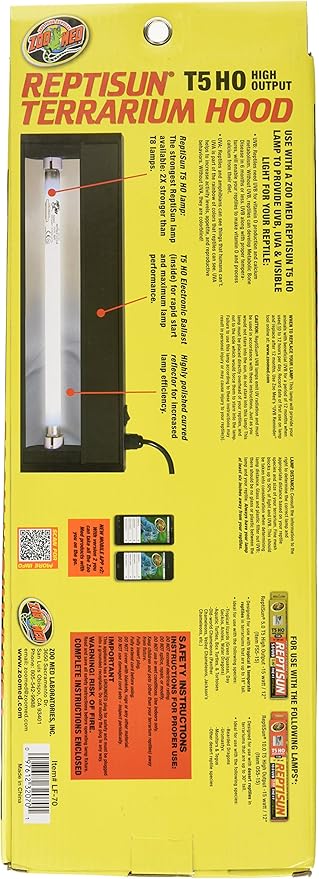 Zoo Med Reptisun T5-Ho Terrarium Hood - 14", Black