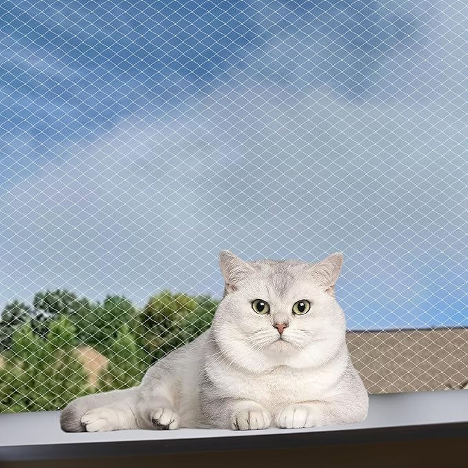 Cat Netting Balcony Cat Net for Balcony and Windows Pet Mesh Fence for Balcony Transparent Nylon Balcony Netting for Pets Anti-Fall