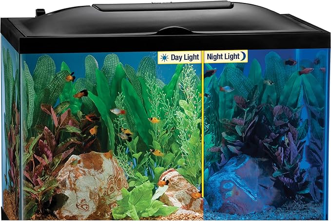 Marineland LED Light Hood for Aquariums, Day & Night Light 24 by 12-Inch,Blacks & Grays